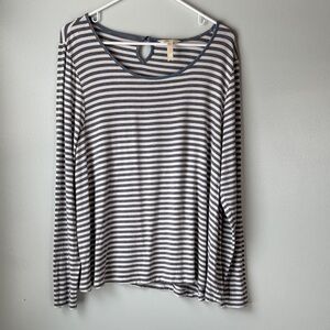 Matilda Jane Gray and White Striped Long Sleeve Top